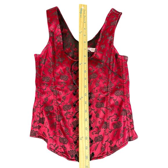 Victoria's Secret Satin Corset Women Size Small Red Y2K Floral Embroidered Top - Picture 7 of 10